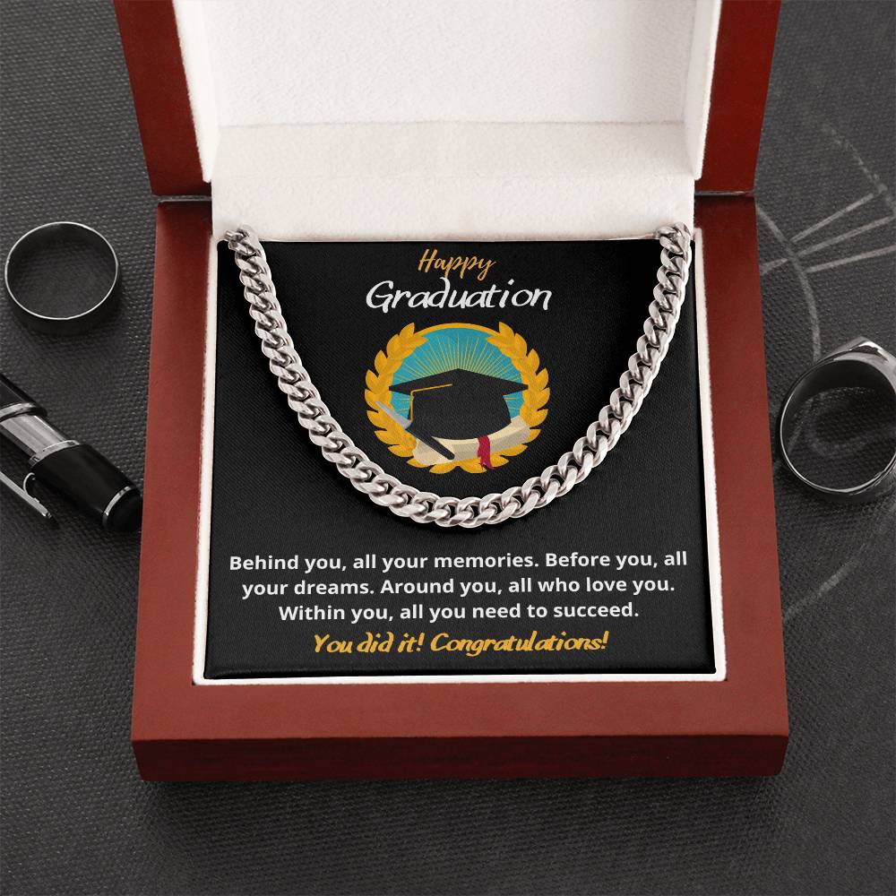 Graduation - You Did It, Congratulations - Cuban Link Chain