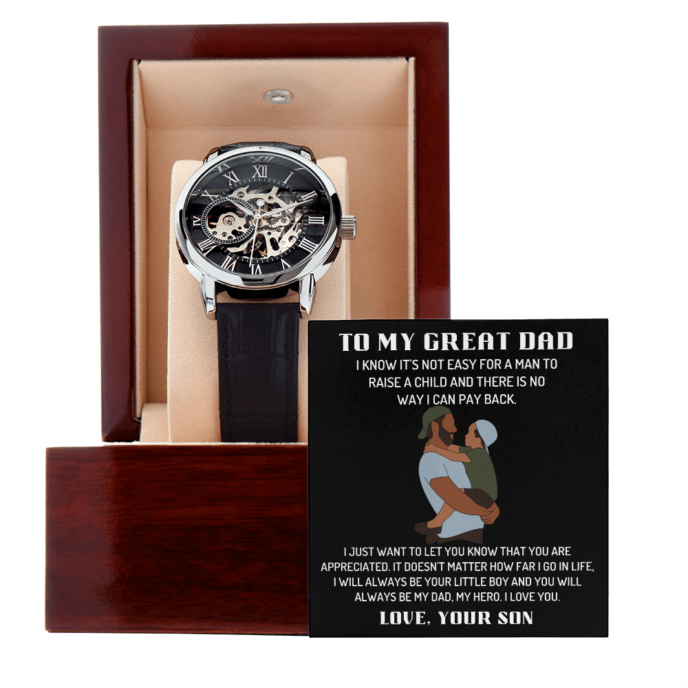 Dad - Always Be Your Little Boy - Men's Openwork Watch