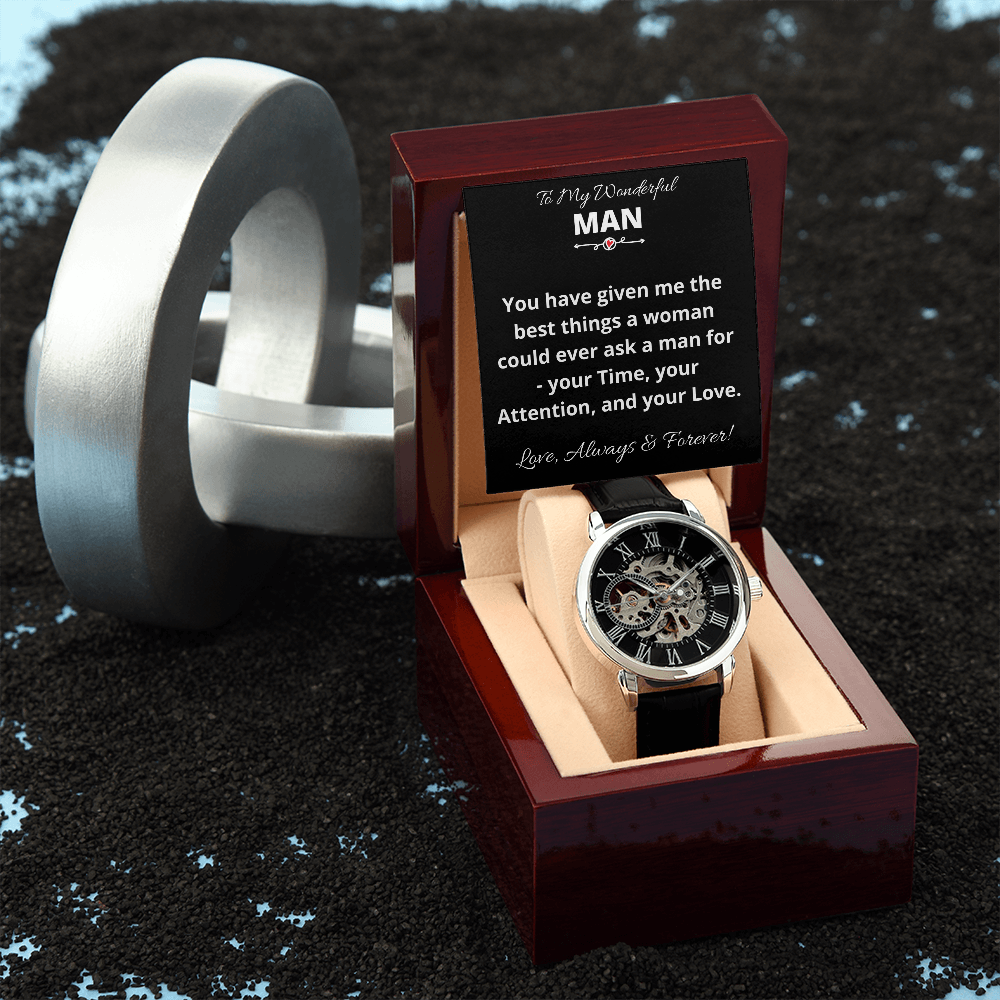 To My Wonderful Man - Love Always and Forever | Men's Openwork Watch
