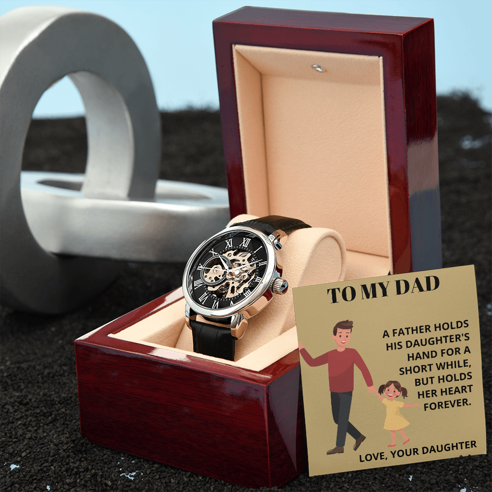 Dad - Always In My Heart - Men's Openwork Watch