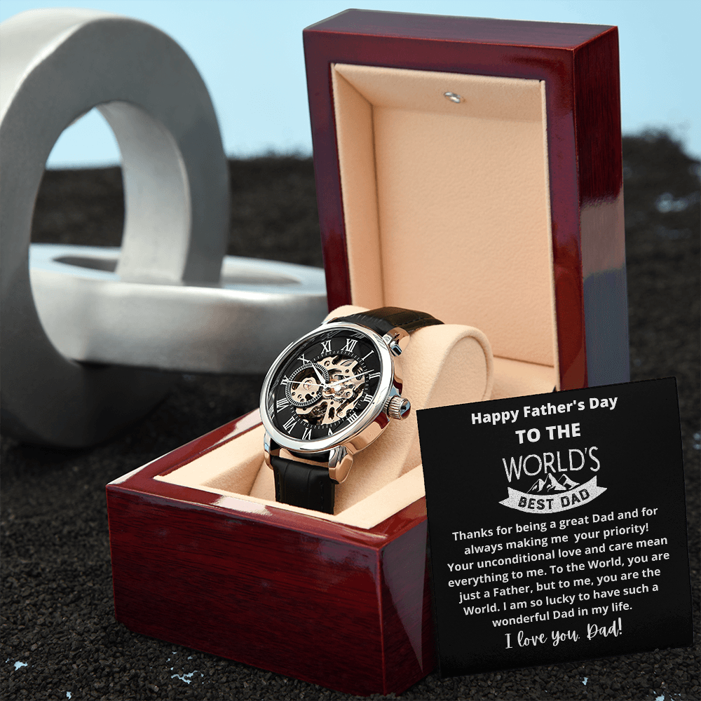 Happy Father's Day To The World Best Dad | Men's Openwork Watch