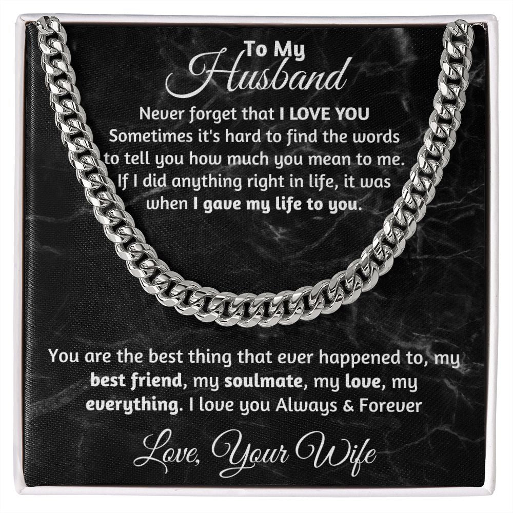 Husband - Sometimes It's Hard To Find Words - Cuban Link Chain