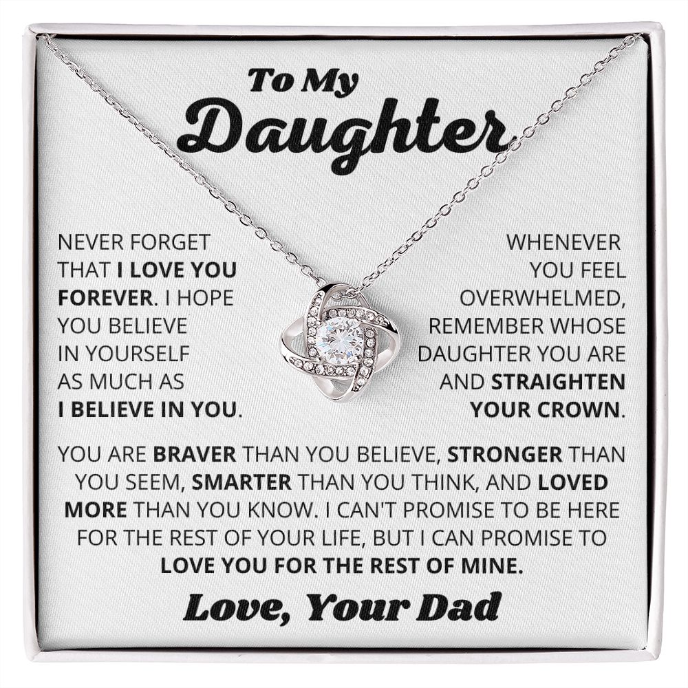 Daughter - Believe In Yourself - Love Knot Necklace