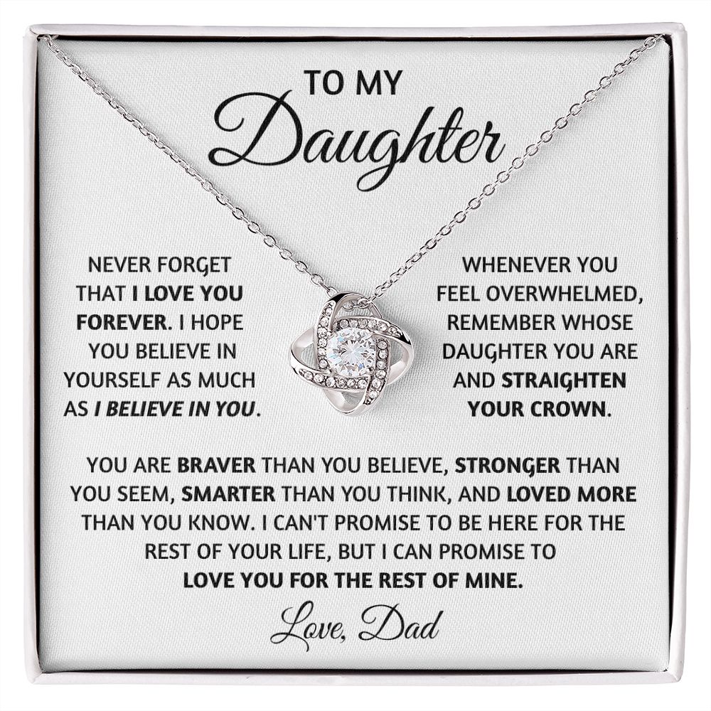 Daughter - Believe In Yourself - Love Knot Necklace