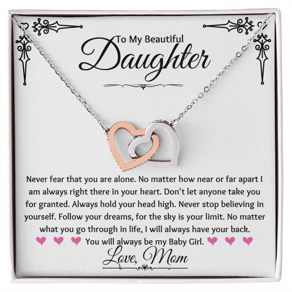 Daughter - Always Be My Baby Girl FM - Interlocking Hearts Necklace