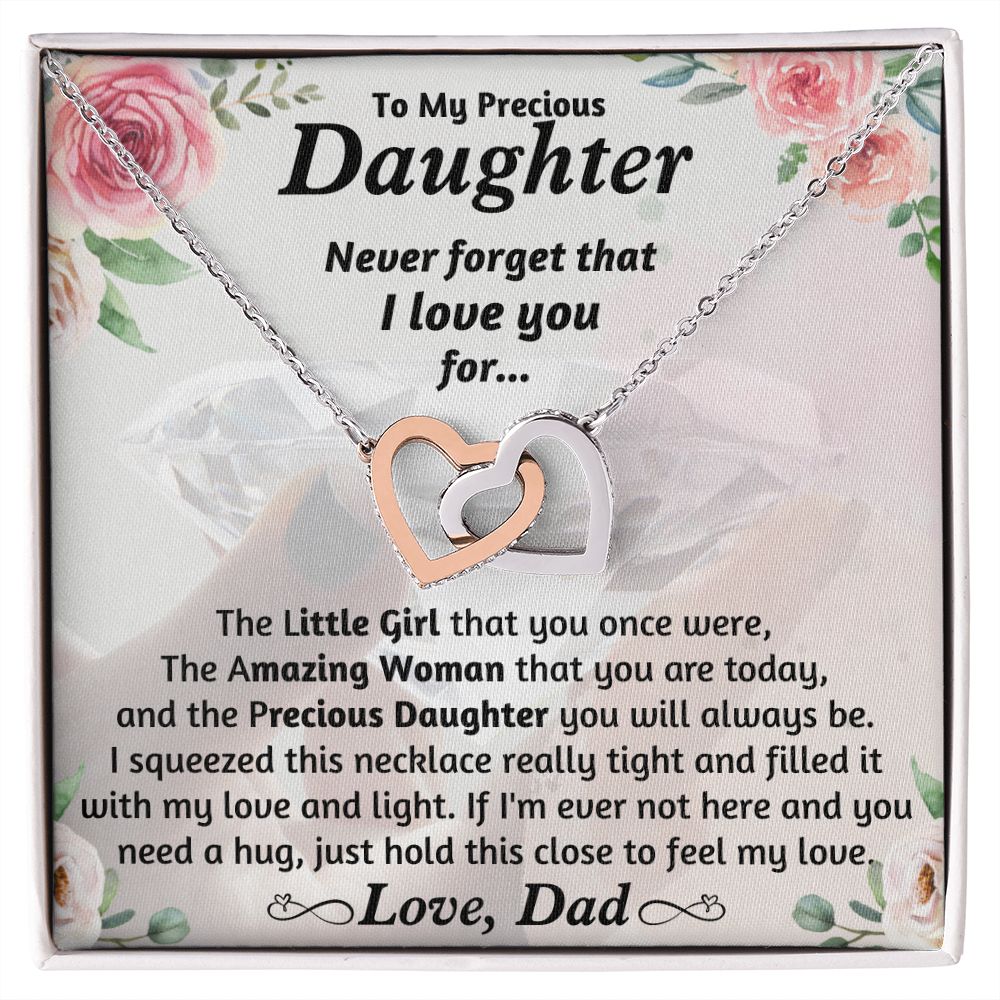 Daughter- Always To Be - Interlocking Hearts Necklace
